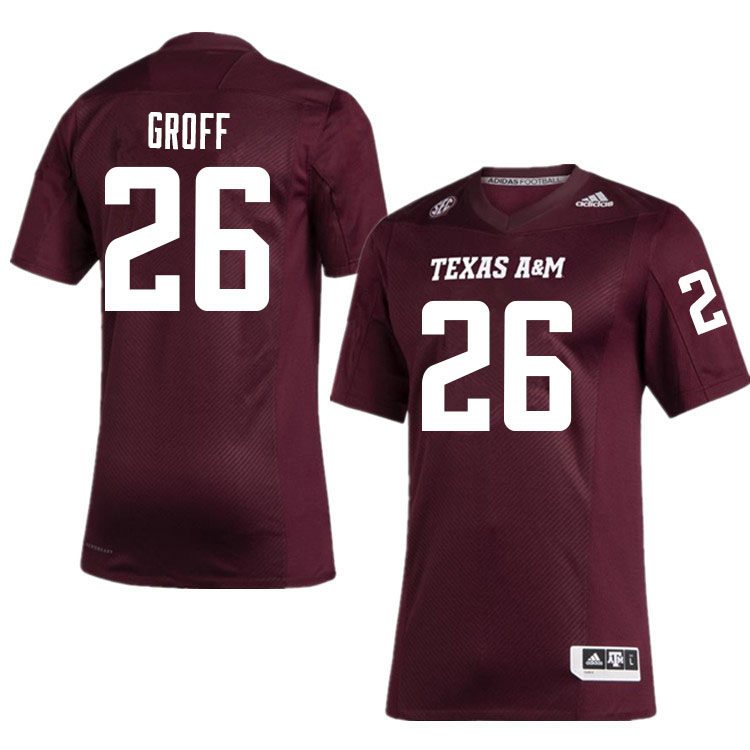 Men #26 Jacob Groff Texas A&M Aggies College Football Jerseys Sale-Maroon - Click Image to Close